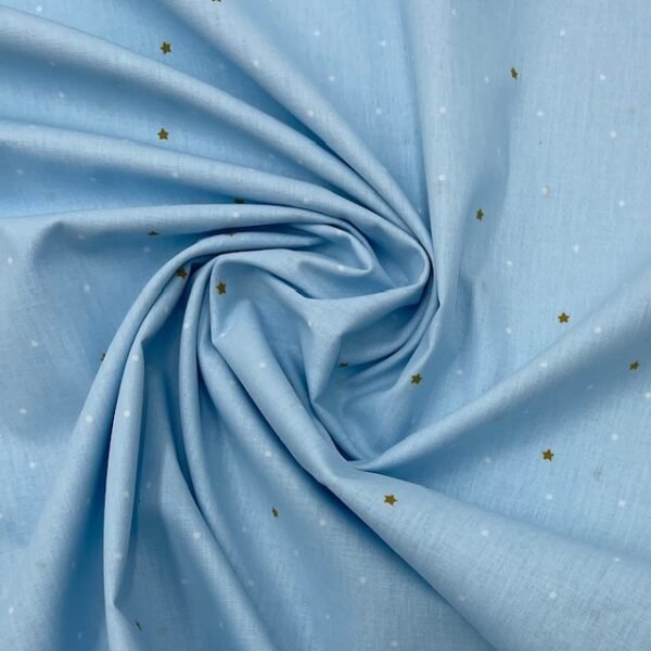 Popeline Teddy Star - Azul