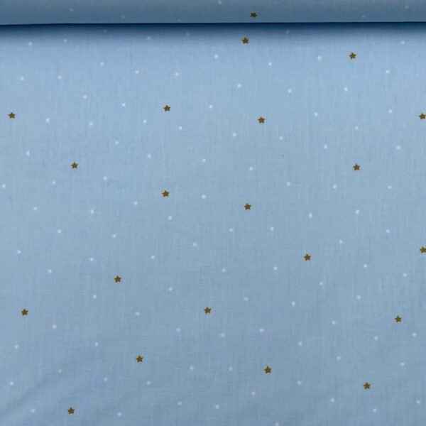 Popeline Teddy Star - Azul