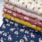 Popeline Unicórnio - Azul