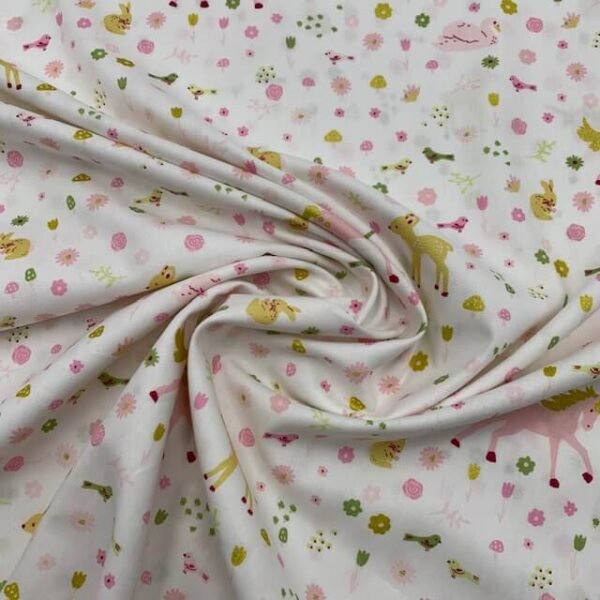 Popeline Unicórnio Glitter - Branco