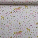 Popeline Unicórnio Glitter - Branco