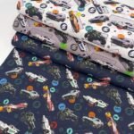 Popeline Digital Velocidade Furiosa - Cinzento