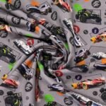 Popeline Digital Velocidade Furiosa - Cinzento