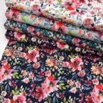 Popeline Water Flower Digital - Azul Petróleo