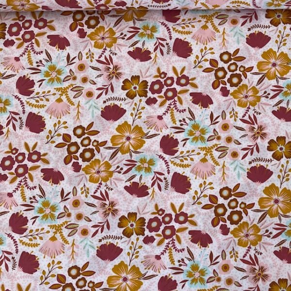 Popeline Winter Flower - Branco