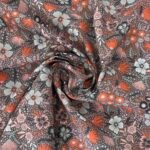 Popeline Winter Flower - Cinzento