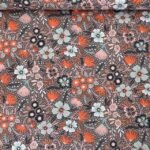 Popeline Winter Flower - Cinzento