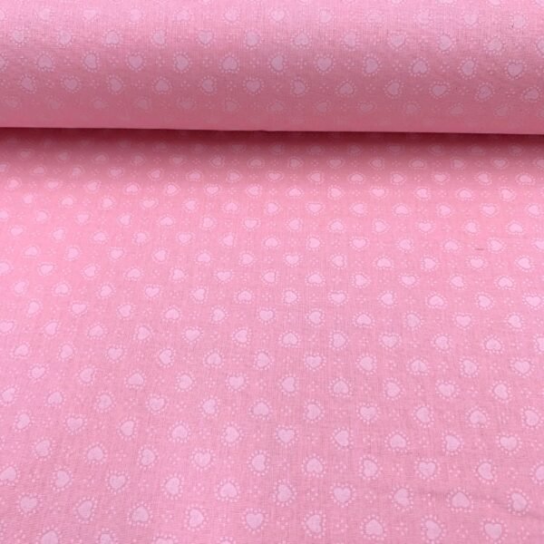 Popeline Corações - Rosa