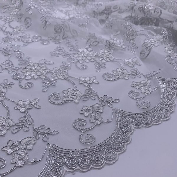 Renda Flower - Prateado c/ Lurex