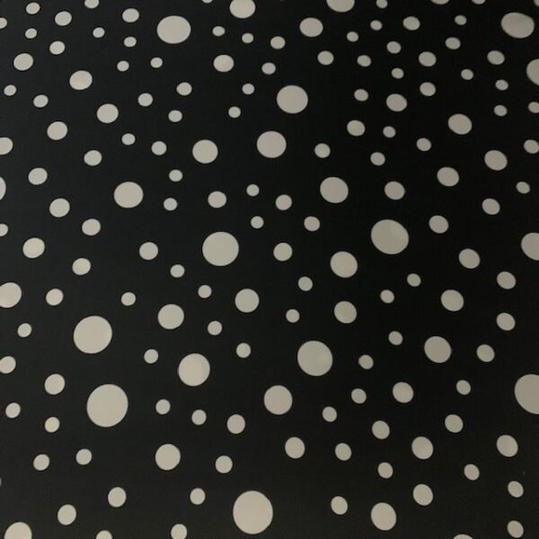 Seda Crepe - Bolas Variadas - Preto