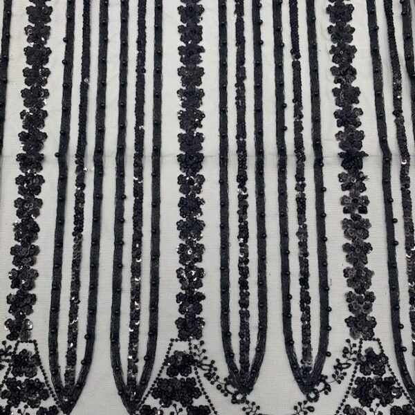 Renda Sequin Tree - Preto