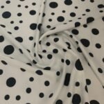 Seda Crepe - Bolas Variadas - Preto