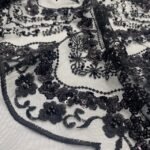 Renda Sequin Tree - Preto