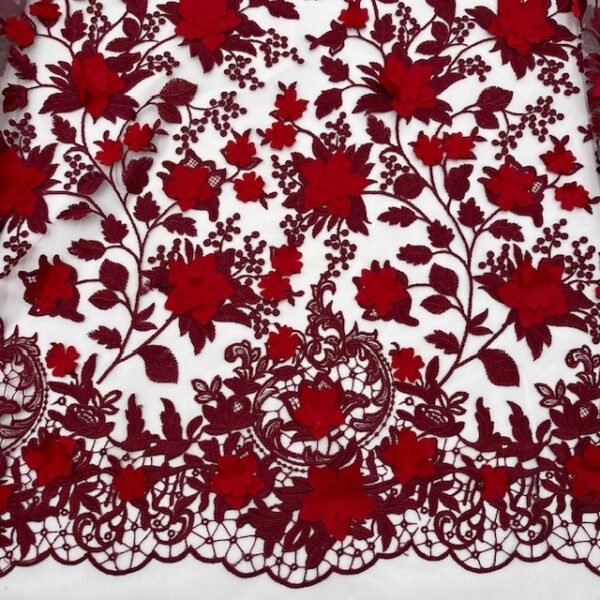 Renda Flower 3D - Vermelho