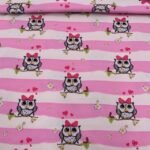 Malha Jersey - Corujas - Rosa