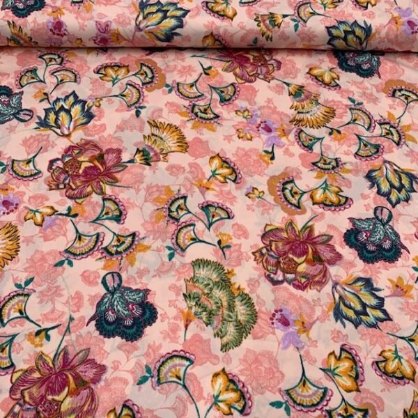 Seda estampada - Rosa