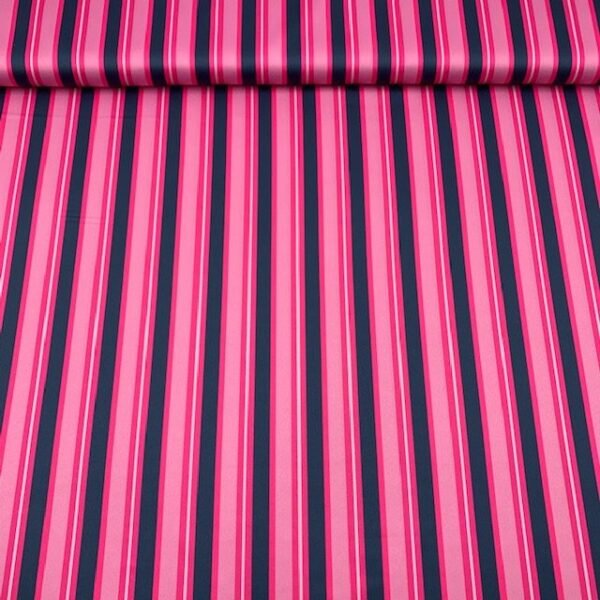 Seda Crepe - Riscas - Rosa