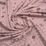 Malha Minky Estampada - Rosa Velho