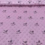 Malha Minky Estampada - Rosa Bebé