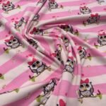 Malha Jersey - Corujas - Rosa