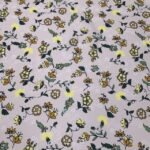 Seda Barra Floral - Amarelo