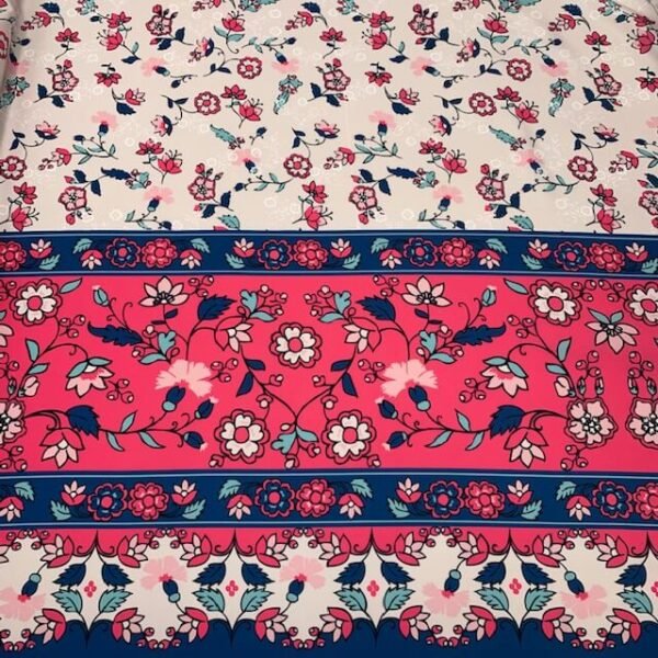 Seda Barra Floral - Rosa