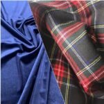 Tartan Azul + Veludo Azul Marinho
