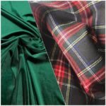 Tartan Azul + Veludo Verde