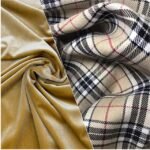 Tartan Bege + Veludo Amarelo