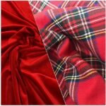 Tartan Vermelho + Veludo Vermelho