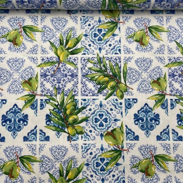 Tecido Panamá - Azeitonas