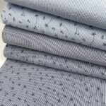 Tecido Seersucker Flower - Azul Claro