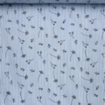 Tecido Seersucker Flower - Azul Claro