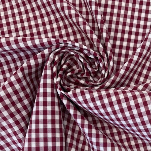 Tecido Vichy - Bordeaux 6mm