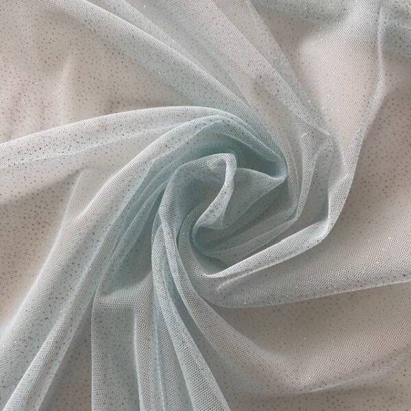 Tule Glitter - Azul Claro/Gold