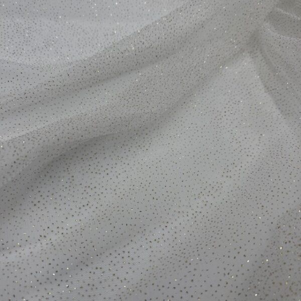 Tule Glitter - Branco/Gold