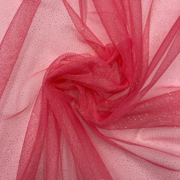 Tule Glitter - Rosa Fuxia/Gold