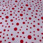 Seda Crepe - Bolas Variadas - Vermelho