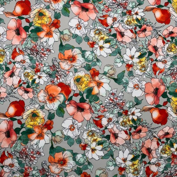 Seda Estampada - Cinzento