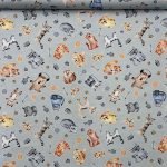 Popeline Cats - Azul Claro