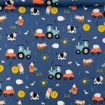 Popeline Farm Life - Azul Jeans