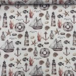 Popeline Navy - Branco