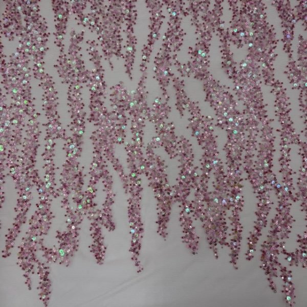 Renda Sequin Rain - Rosa