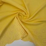 Musselina de Barra Bordada - Amarelo