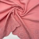 Musselina de Barra Bordada - Rosa