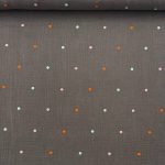 Musselina Bordada Dots - Cinzento