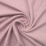 Jersey Jacquard Entrançado Acolchoado - Rosa Claro - Image 2