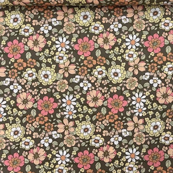 Popeline Flowers - Verde