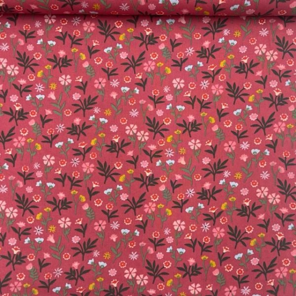 Popeline Winter Flower - Rosa