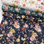 Popeline Digital Flowers - Azul Petróleo - Image 4